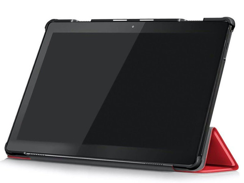 Etui Alogy Book Cover do Lenovo Tab M10 10.1 TB-X605 Czerwone + Szkło
