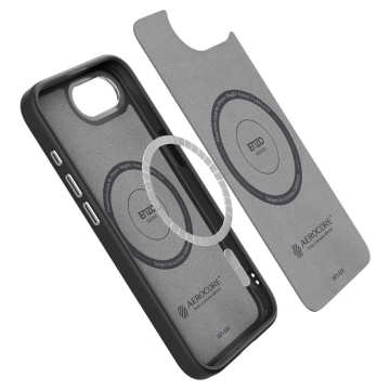 Etui für iPhone 16e Spigen Enzo Aramid Mag MagSafe Mattschwarz