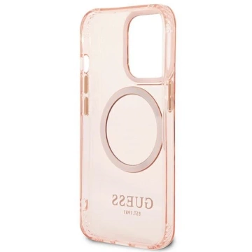 Etui Guess GUHMP13XHTCMP für iPhone 13 Pro Max 6,7" Hartschale Gold Outline Translucent MagSafe