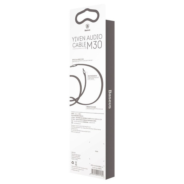 Kabel audio mini jack 3,5mm AUX Baseus Yiven 0,5m (czarno-srebrny)