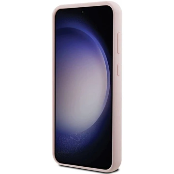 Karl Lagerfeld KLHCS23FESMHCNPP Schutzhülle für Samsung Galaxy S23 FE S711, rosa/rosa, Silikon, Choupette-Metallstift