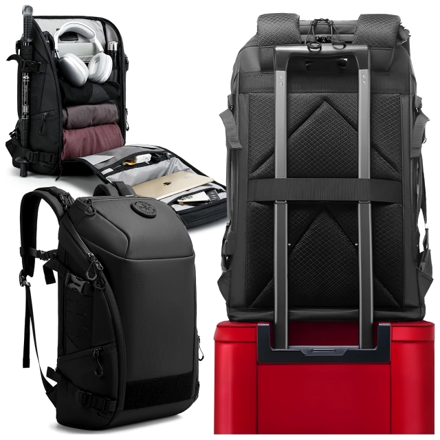 Plecak wodoodporny Bange 22L na laptopy do 15.6" – pojemny i wygodny, odporny i oddychający, miejski i podróżny do pracy i samolotu, unisex – Czarny