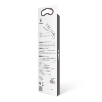 Baseus Nimble Flachkabel USB / USB-C Kabel mit Halter 2A 0.23M schwarz (CATMBJ-01)