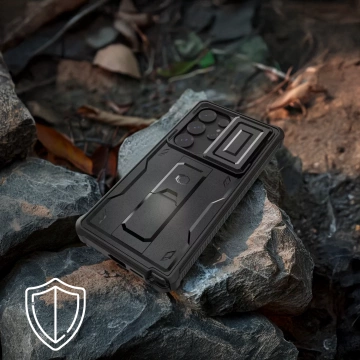 Samsung Galaxy S25 Ultra Hülle Schutzhülle Tech-Protect Kevlar Cam Schwarz