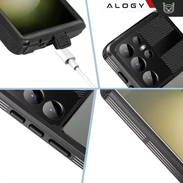 Etui Wodoodporne Alogy HydroArmor™ IP68 Case z przezroczystym tyłem Pancerna obudowa 360 do MagSafe do Samsung Galaxy S24 Ultra