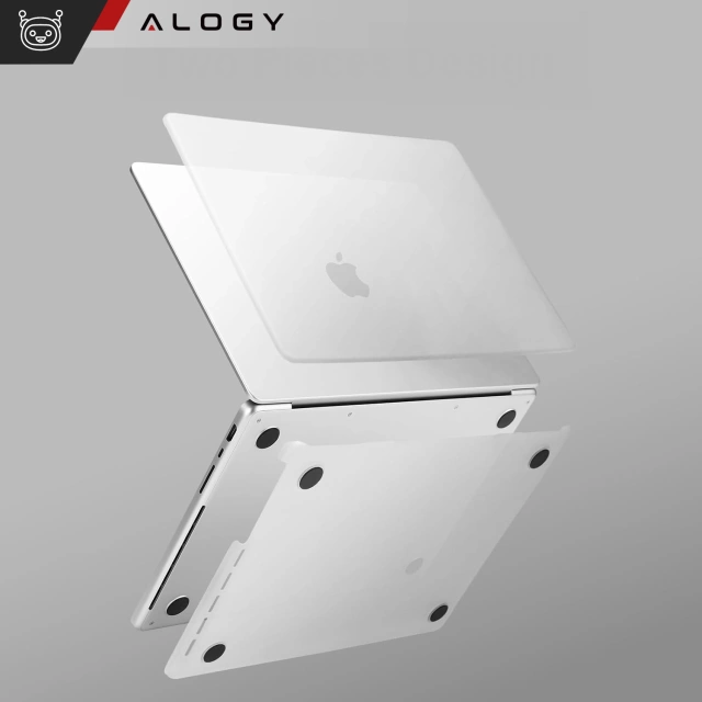 Etui ochronne do Apple Macbook Pro 14 - M1/M2/M3/M4 2021-2024 Alogy AirGuard™ Elastyczna obudowa bez odcisków palców Matowa Przezroczysta Biel