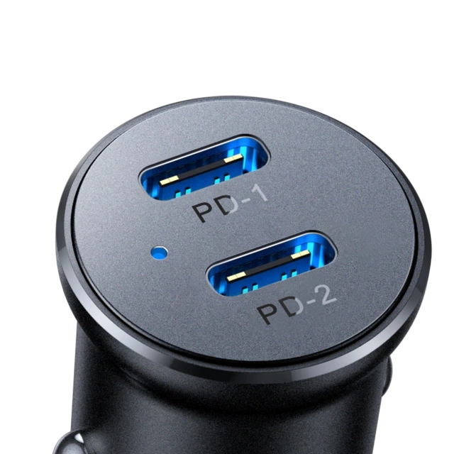Joyroom JR-CCN06 30W Metall-Autoladegerät, 2x USB-C – Schwarz