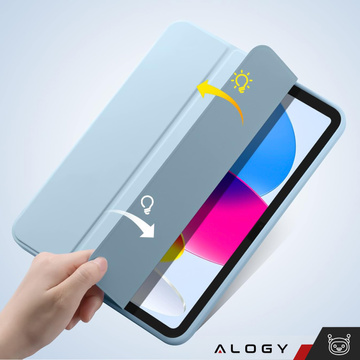 Glashülle für Apple iPad 10. Generation. 10,9" 2022 Tablet-Hülle Alogy Smart Case Bleistifthalter Blau