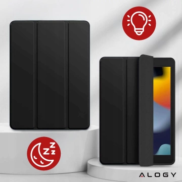 Hülle für Apple iPad 10.2 9 Gen 8/7 2021/2020/2019 Smart Pencil Case Alogy TPU Tablet Cover Schwarz Glas