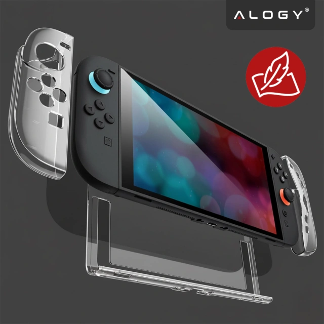 Etui ochronne do Nintendo Switch 2 (2025) – mocna, odporna obudowa z otworem na stopkę, twarda konstrukcja, idealne dopasowanie – Alogy Hard Case™ Przezroczyste