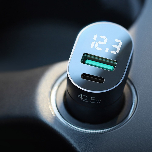 Ładowarka samochodowa Joyroom C-A17 USB + USB-C 42.5W QC PD AFC SCP Dark Blue