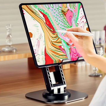 Handy-Halterung, Tablet-Ständer, Ständer, faltbar, verstellbar, Aluminium, für Schreibtisch von 10,2–32,9 cm (4–12,9 Zoll) 360 Alogy Schwarz