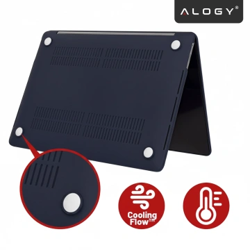 Etui do Apple Macbook Pro 16 2021-2025 (M1/M2/M3/M4) – elastyczna, matowa obudowa ochronna, lekka i odporna – Alogy AirGuard™ Granatowy