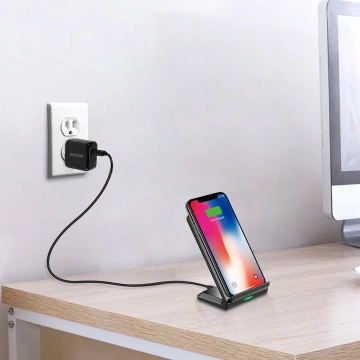 Choetech Set aus 2 x Qi Wireless Charger Stand Stand 10W schwarz (T524-S) USB - Micro USB Kabel 1,2m (MIX00093)