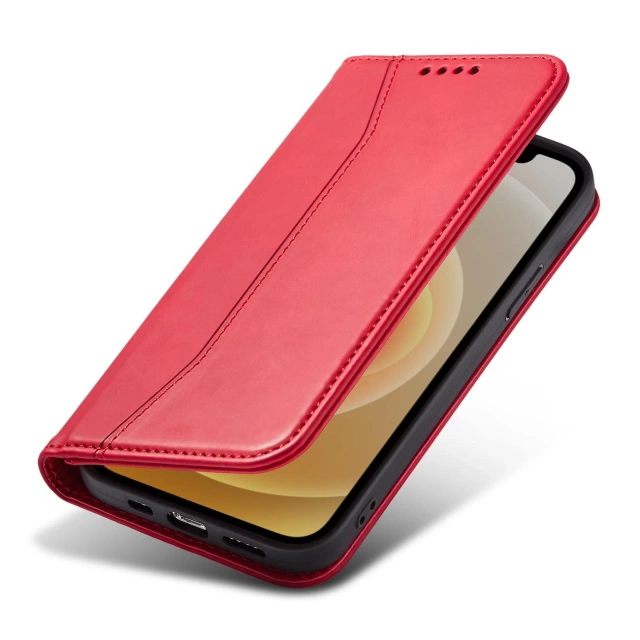 Magnet Fancy Case etui do iPhone 12 Pro pokrowiec portfel na karty kartę podstawka czerwony