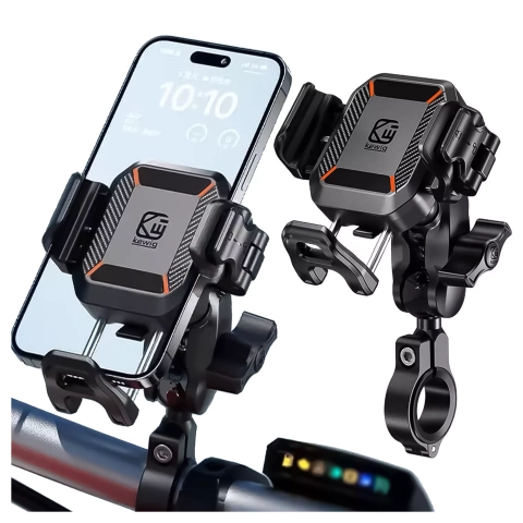 Uchwyt Motocyklowy Rowerowy na kierownicę KEWIG M33-C1 na telefon z systemem przeciwwstrząsowym na motor quada skuter Czarny