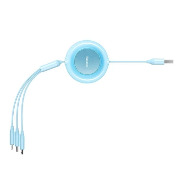 Baseus Bright Mirror 2 3in1 USB Kabel, Micro USB / Lightning / USB-C, flach, 3.5A, 1.1m (blau)
