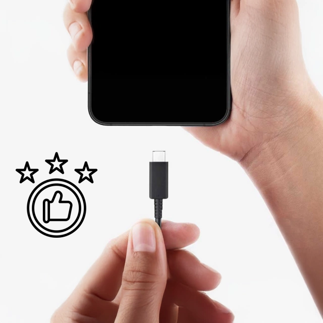 Oryginalny kabel Samsung USB-C do USB-C EP-DW767 do ładowania 1.8m 3A 25W / 45W Czarny