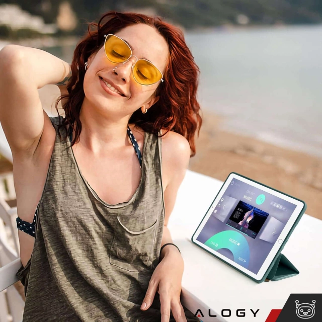 Etui do Apple iPad 10.2" 9/8/7 Gen (2021/2020/2019), Ochronne Smart Case z Klapką i Podstawką, Odporne TPU, Wzmocnione Narożniki, Alogy BookGuard™ – Zielone