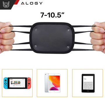 2x Auto-Kopfstützenhalterung mit starkem Klettverschluss für Tablet-Handy-Lesegerät Alogy Car, flexibel, schwarz