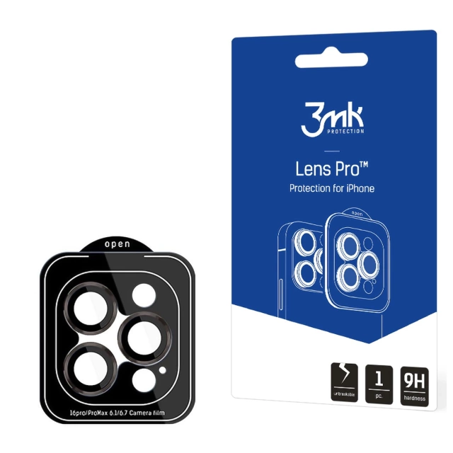 Szkło do Apple iPhone 16 Pro / 16 Pro Max osłona na aparat obiektyw 3mk Lens Protection Pro Titanium Grey nakładka ochronna