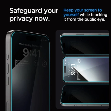 Spigen Glas.tR „Ez Fit“ gehärtetes Glas für Apple iPhone 15 Privacy