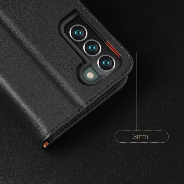 Dux Ducis Hivo skórzane etui z klapką pokrowiec ze skóry naturalnej portfel na karty i dokumenty Samsung Galaxy S22+ (S22 Plus) czerwony