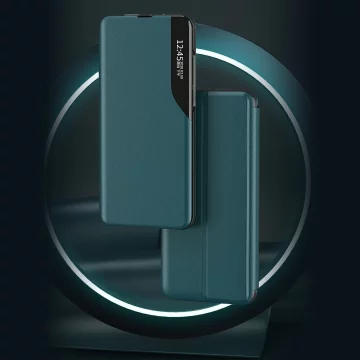 Eco Leather View Case elegante Hülle mit Flipcover und Standfunktion für Samsung Galaxy M33 5G schwarz