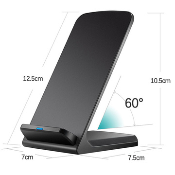 Induktives Ladegerät Qi Wireless Charger 15W Telefonständer Schwarz