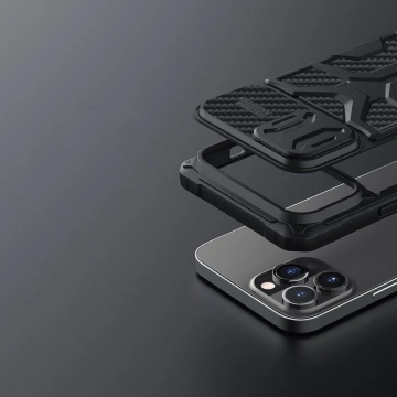 Nillkin Adventruer Case Hülle für iPhone 13 Pro gepanzerte Hülle mit Kameraabdeckung schwarz