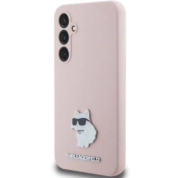 Karl Lagerfeld KLHCS23FESMHCNPP Schutzhülle für Samsung Galaxy S23 FE S711, rosa/rosa, Silikon, Choupette-Metallstift
