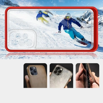 Klare 3in1 Hülle für Samsung Galaxy A13 5G Frame Gel Cover Rot