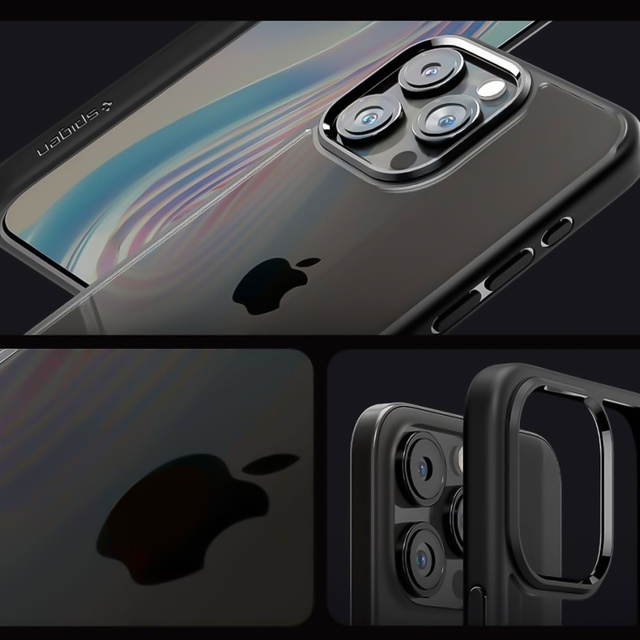 Etui do iPhone 15 Pro Max Spigen Ultra Hybrid Case obudowa plecki Matte Black + Szkło