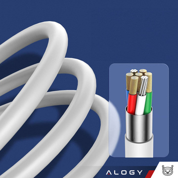 Kabel 2m USB-C do Lightning Alogy Fast Charge przewód do ładowania iPhone 20W biały