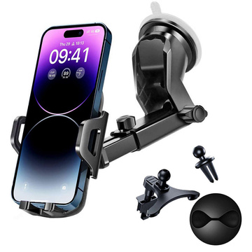 Alogy 3-in-1-Autotelefonhalter für die Windschutzscheibe, das Armaturenbrett, den Cockpit-Organizer