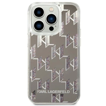 Etui Karl Lagerfeld KLHCP14XLMNMS do iPhone 14 Pro Max 6,7" hardcase Liquid Glitter Monogram srebrny/silver