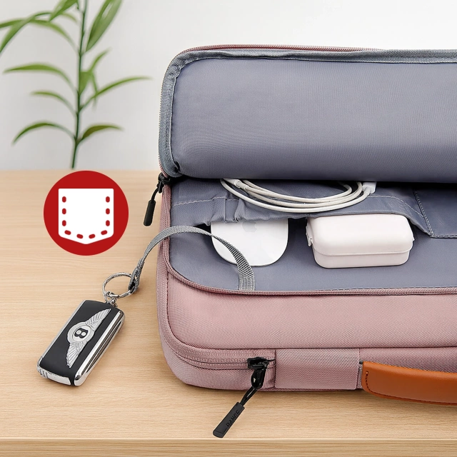 Torba wodoodporna Bange na laptopa do 15.6" – pojemna i wygodna, odporna i oddychająca, miejska i podróżna do pracy i samolotu, unisex – Różowa