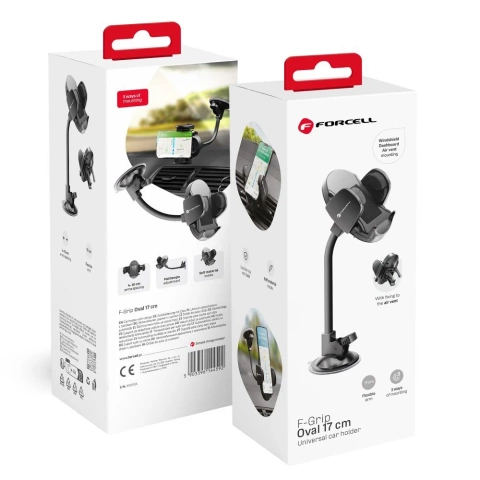 Forcell Oval 2in1 Autohalterung Arm 17 cm Glas-/Gitterklemmung