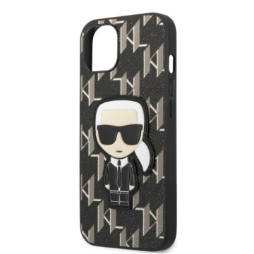 Handyschutzhülle Karl Lagerfeld KLHCP13SPMNIKBK für Apple iPhone 13 Mini 5.4" Hardcase schwarz/schwarz Monogram Ikonik Patch