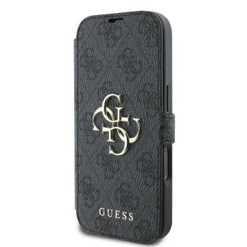 Guess 4G Metal Logo Book Case do iPhone 16 Pro 6,3″ – Black