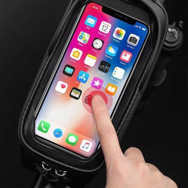 Sakwa Rockbros B68-1 na ramę z pokrowcem na telefon Czarna