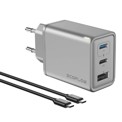 Ładowarka Sieciowa EcoFlow RAPID GaN 65W 2x USB-C USB-A z Kablem 100W