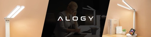 Lampe Alogy Doppel-LED-Schreibtischlampe stehend auf dem Schreibtisch mit Akku Schulzeichner Weiß