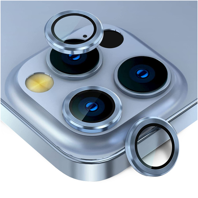 Nakładki ochronne Alogy Metal Lens szkło na obiektyw do Apple iPhone 13 Pro/ 13 Pro Max Blue