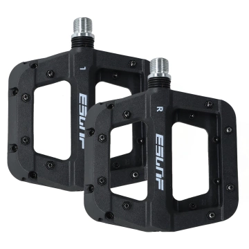 Plattform-Fahrradpedale für MTB-Fahrräder, Aluminium 9/16" Schwarzes Aluminium-Set [2 Stk.]