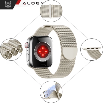 Alogy Stahlarmband für Apple Watch 42/44/45/49 mm Edelstahl Moonlight