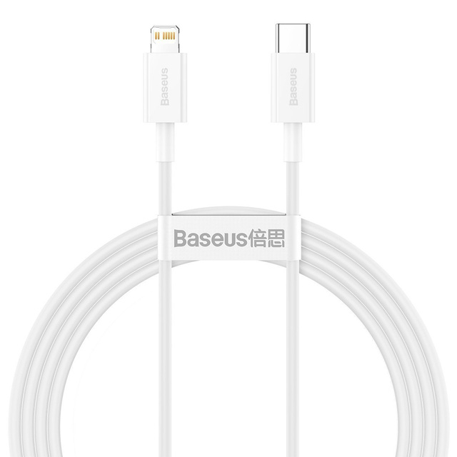 Kabel 1.5m Baseus Superior przewód USB-C Type C do Lightning PD 20W Biały