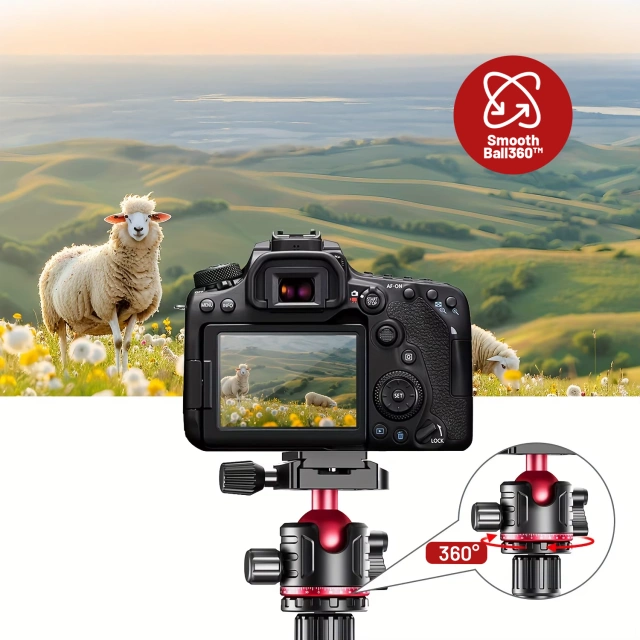 Statyw Profesjonalny 2w1 – Tripod i Monopod do Aparatu i Kamery, Składany z Regulowaną Wysokością i Głowicą Kulową 360°, Stabilny i Lekki, ProStand™ – Czarny