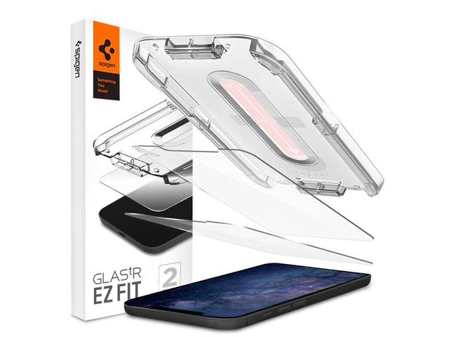 Gehärtetes Glas x2 für die Spigen Glas.TR EZ Fit Hülle für das iPhone 12/12 Pro