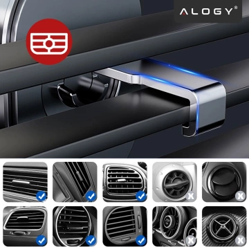 Autotelefonhalter, Fenster, Kühlergrill, Cockpit, Armaturenbrett, Auto, Auto, für 7-Zoll-Telefon Alogy 3in1 Schwarz